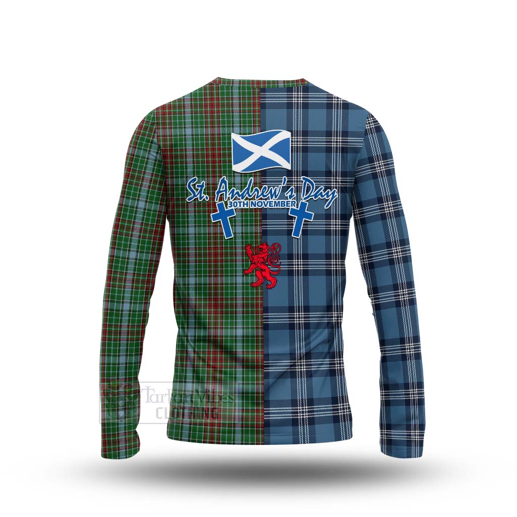 Tartan Vibes Clothing Gayre Tartan Long Sleeve T-Shirt Happy St. Andrew's Day Half Tartan Style