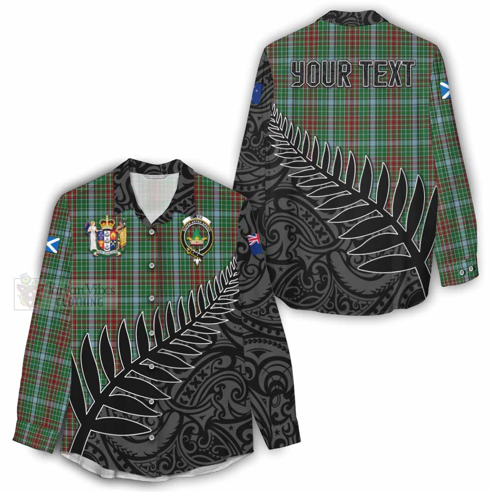 Tartan Vibes Clothing Gayre Crest Tartan Women's Casual Shirt with New Zealand Silver Fern Half Style