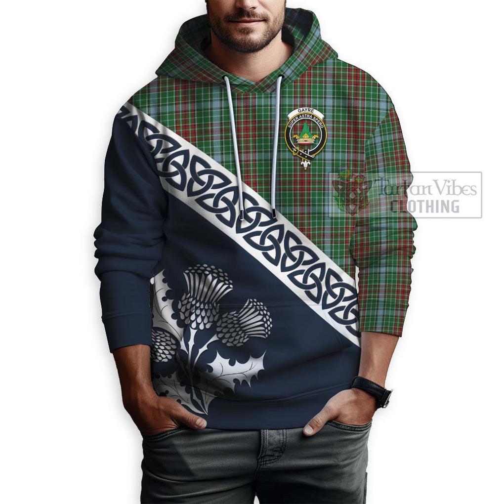 Tartan Vibes Clothing Gayre Tartan Hoodie Featuring Thistle and Scotland Map