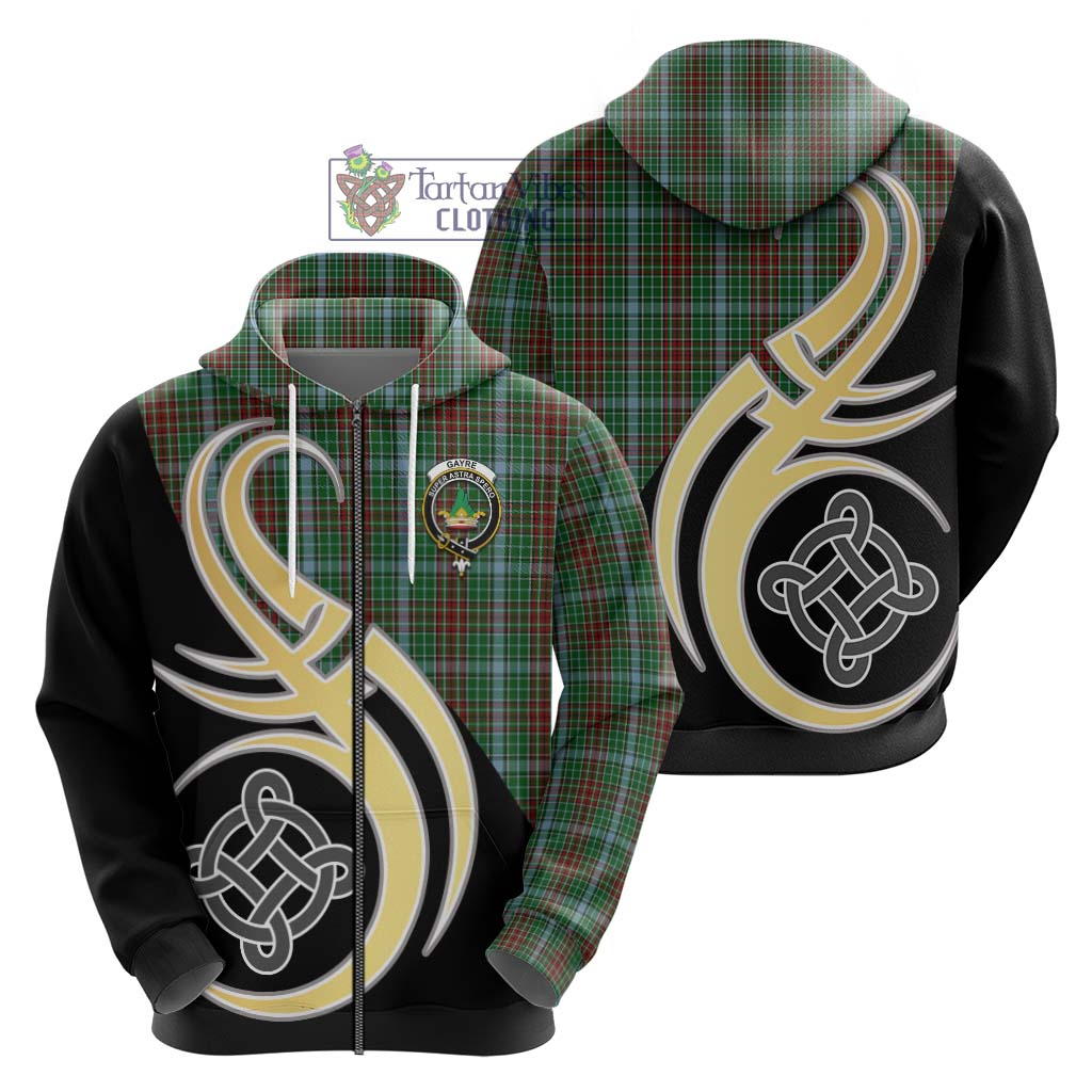 Gayre Tartan Hoodie with Family Crest and Celtic Symbol Style - Tartan Vibes Clothing