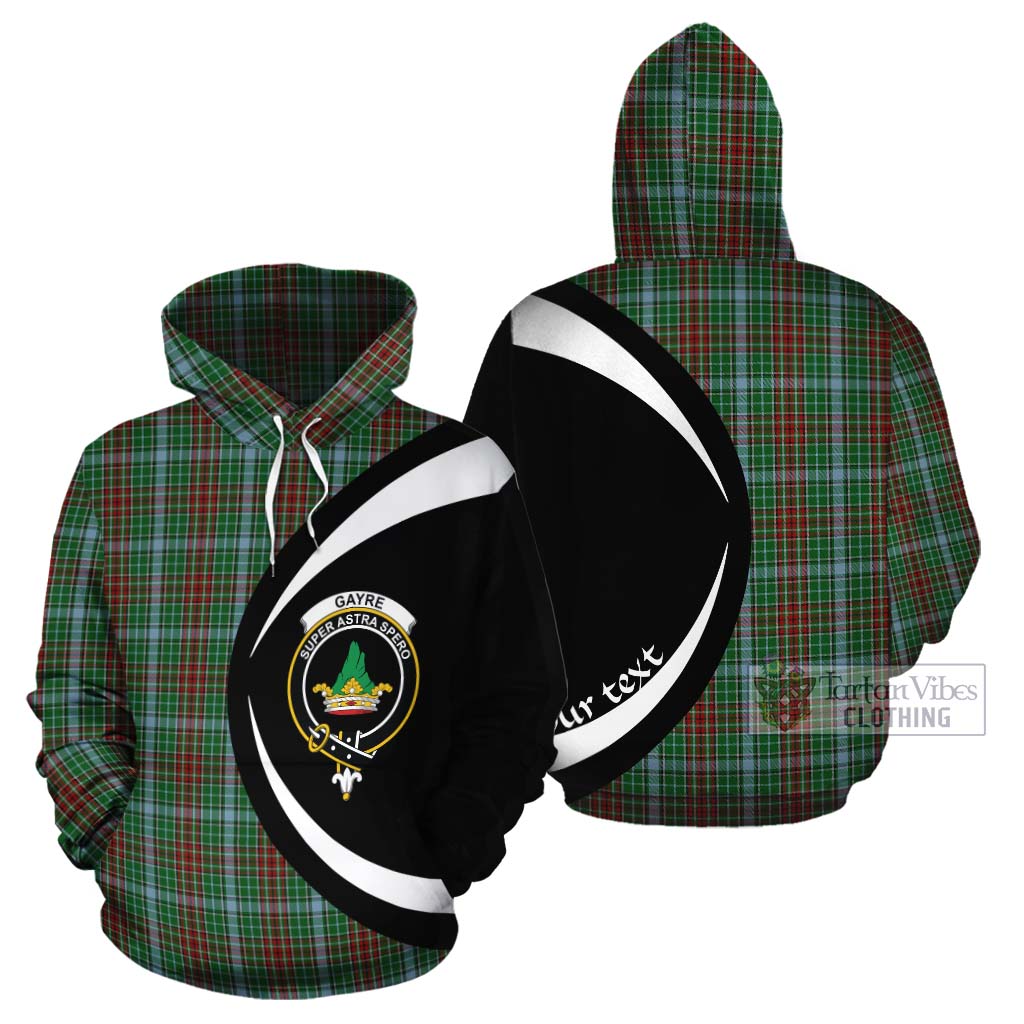 Tartan Vibes Clothing Gayre Tartan Cotton Hoodie with Family Crest Circle Style