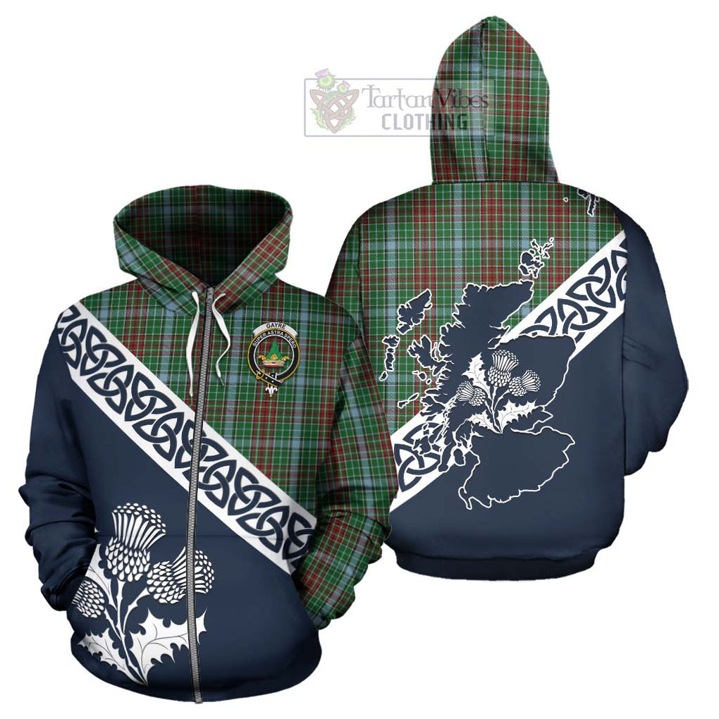 Tartan Vibes Clothing Gayre Tartan Hoodie Featuring Thistle and Scotland Map