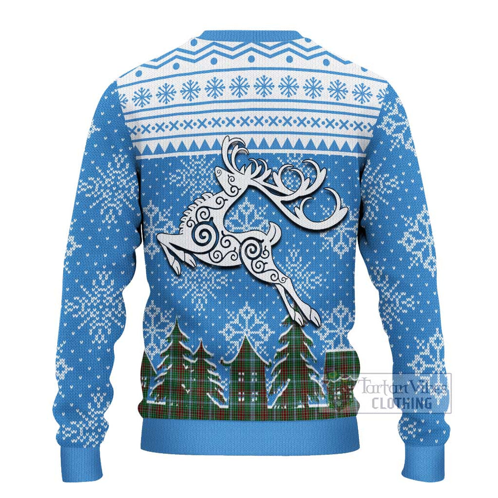 Tartan Vibes Clothing Gayre Clan Christmas Ugly Sweater with Tartan and Celtic Raindeer Style