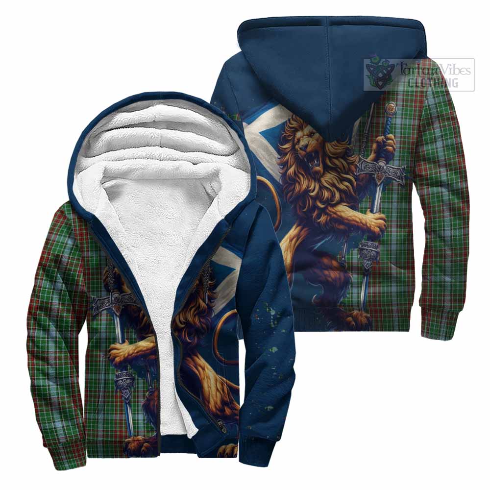 Tartan Vibes Clothing Gayre Tartan Family Crest Sherpa Hoodie with Scottish Majestic Lion