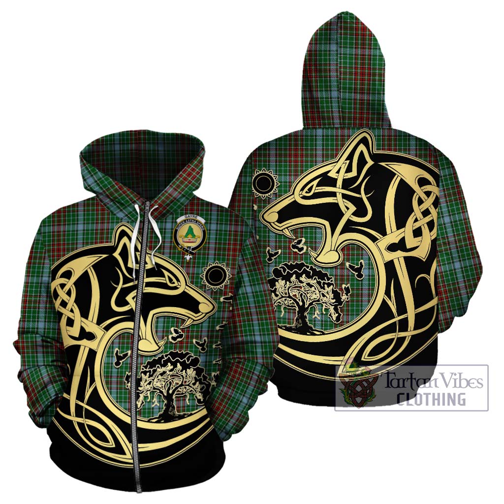 Tartan Vibes Clothing Gayre Tartan Hoodie with Family Crest Celtic Wolf Style
