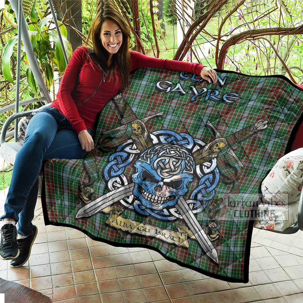 Tartan Vibes Clothing Gayre Tartan Quilt with Celtic Skull Alba Gu Brath Style