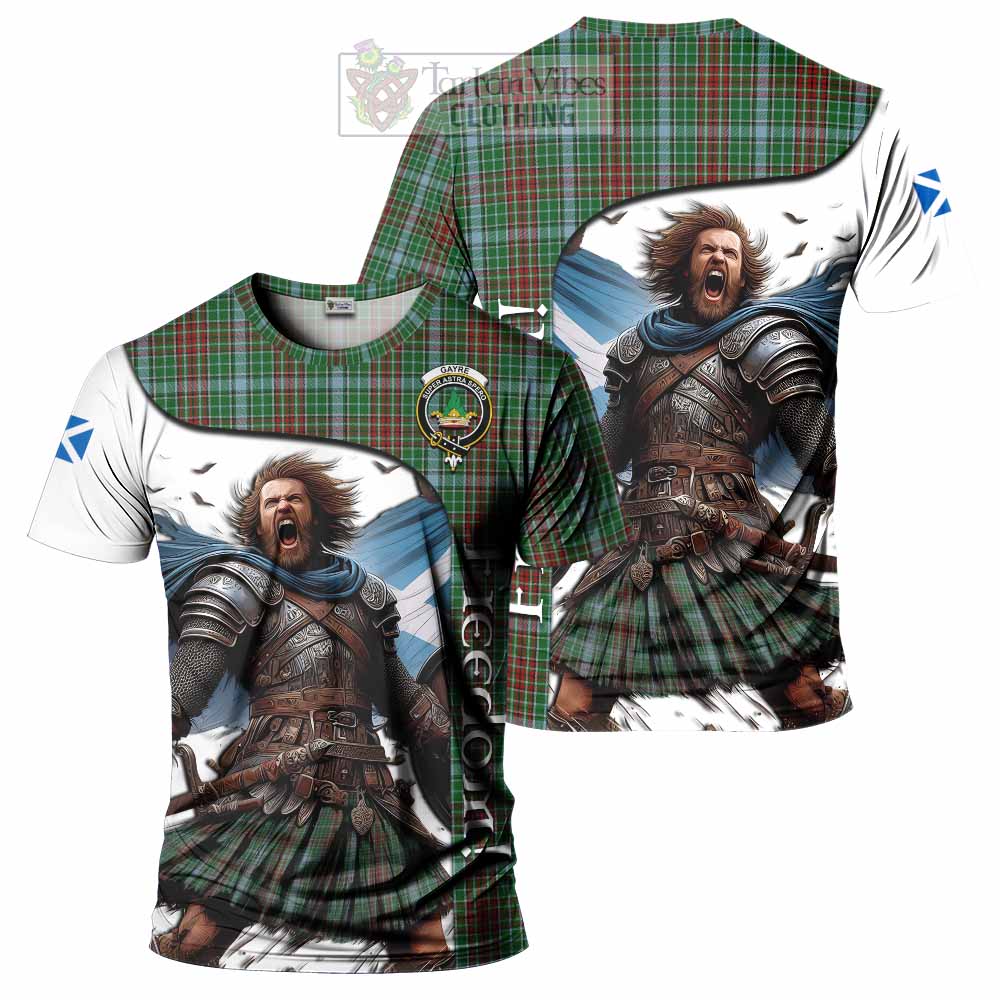 Gayre Crest Tartan T-Shirt Inspired by the Freedom of Scottish Warrior