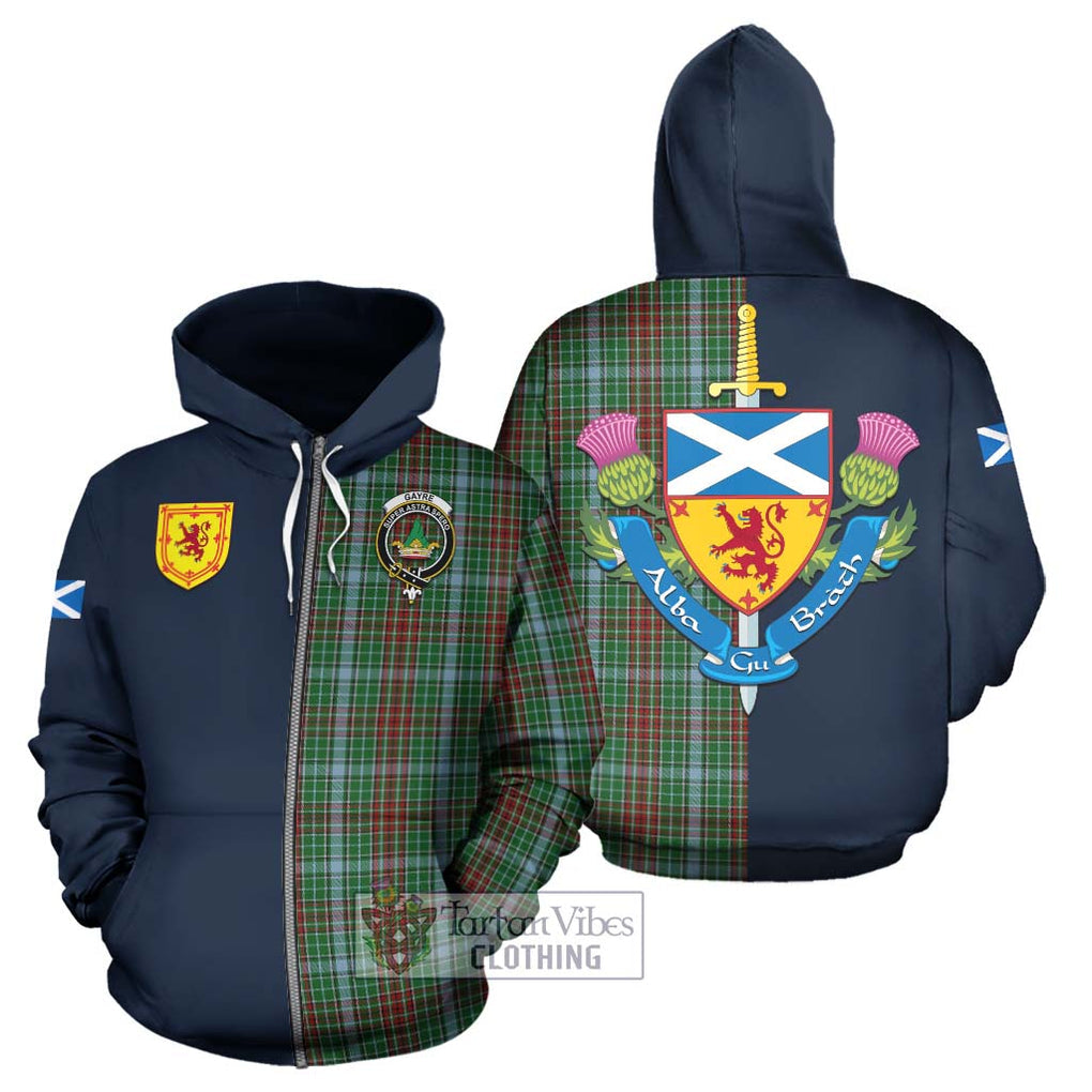 Tartan Vibes Clothing Gayre Tartan Hoodie with Scottish Lion Royal Arm Half Style