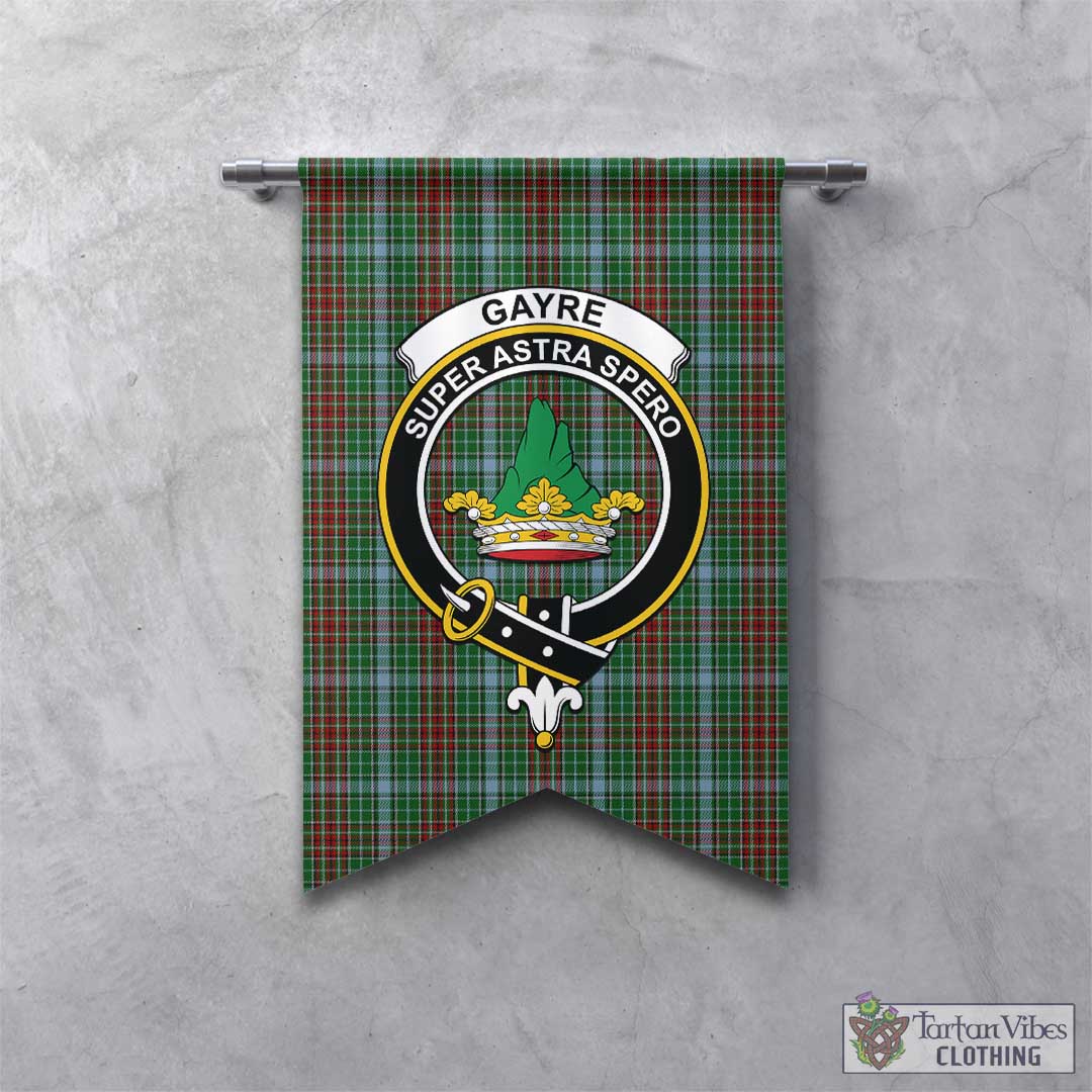 Tartan Vibes Clothing Gayre Tartan Gonfalon, Tartan Banner with Family Crest