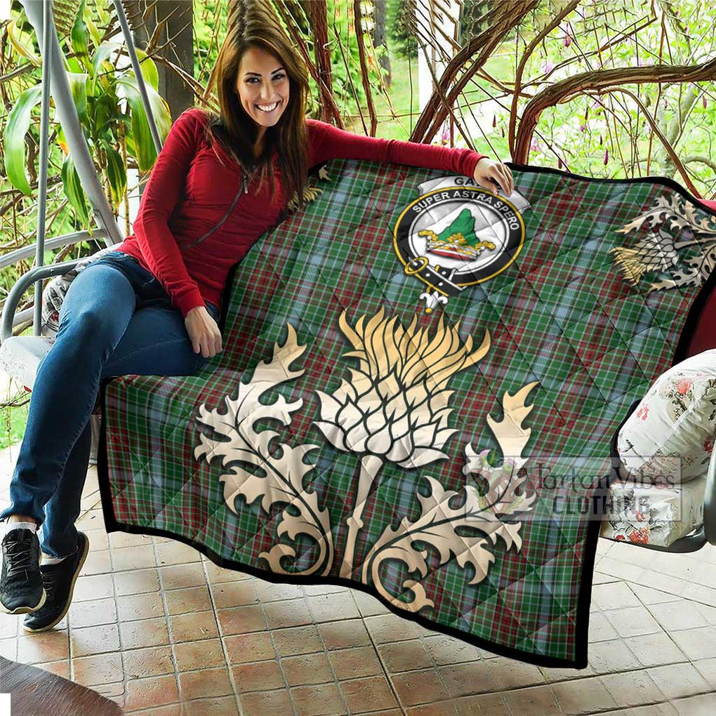 Tartan Vibes Clothing Gayre Tartan Quilt with Family Crest and Golden Thistle Style