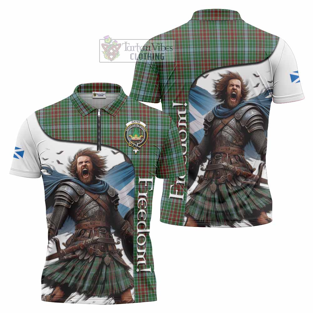 Tartan Vibes Clothing Gayre Crest Tartan Zipper Polo Shirt Inspired by the Freedom of Scottish Warrior