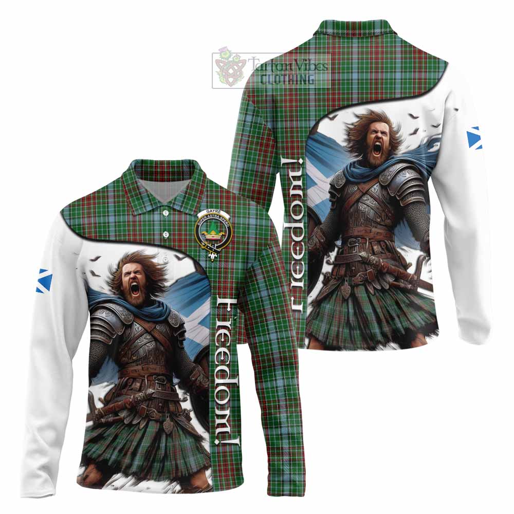 Tartan Vibes Clothing Gayre Crest Tartan Long Sleeve Polo Shirt Inspired by the Freedom of Scottish Warrior