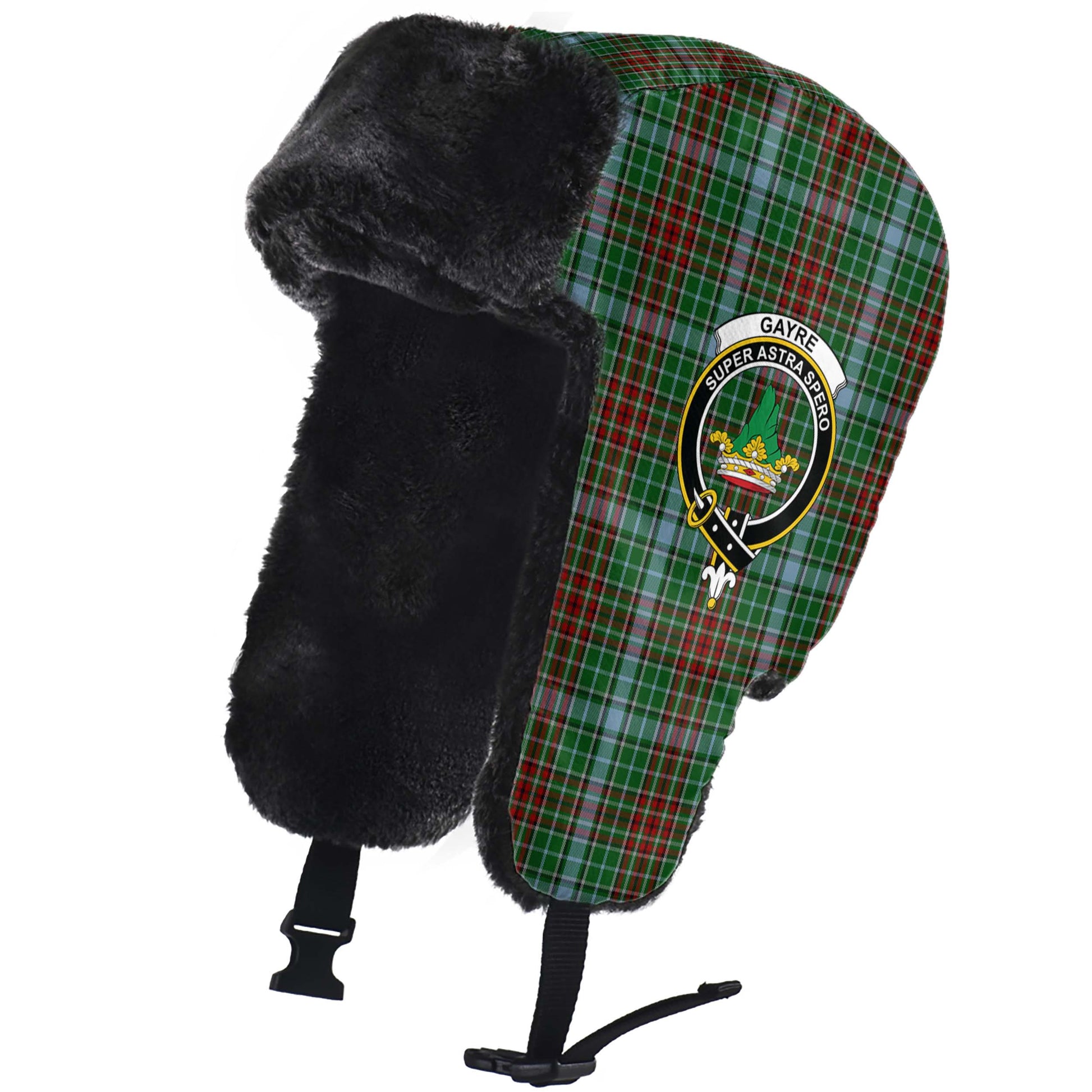 Gayre Tartan Winter Trapper Hat with Family Crest - Tartanvibesclothing