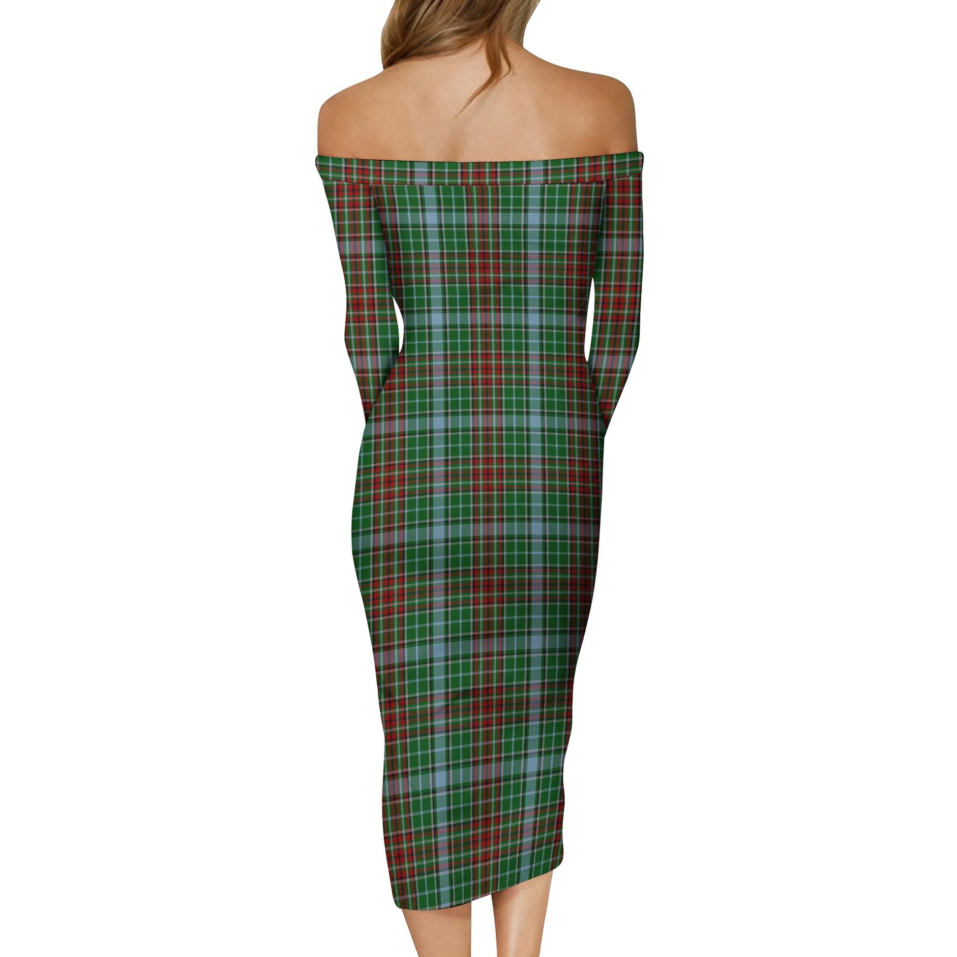 Gayre Tartan Off Shoulder Lady Dress - Tartanvibesclothing