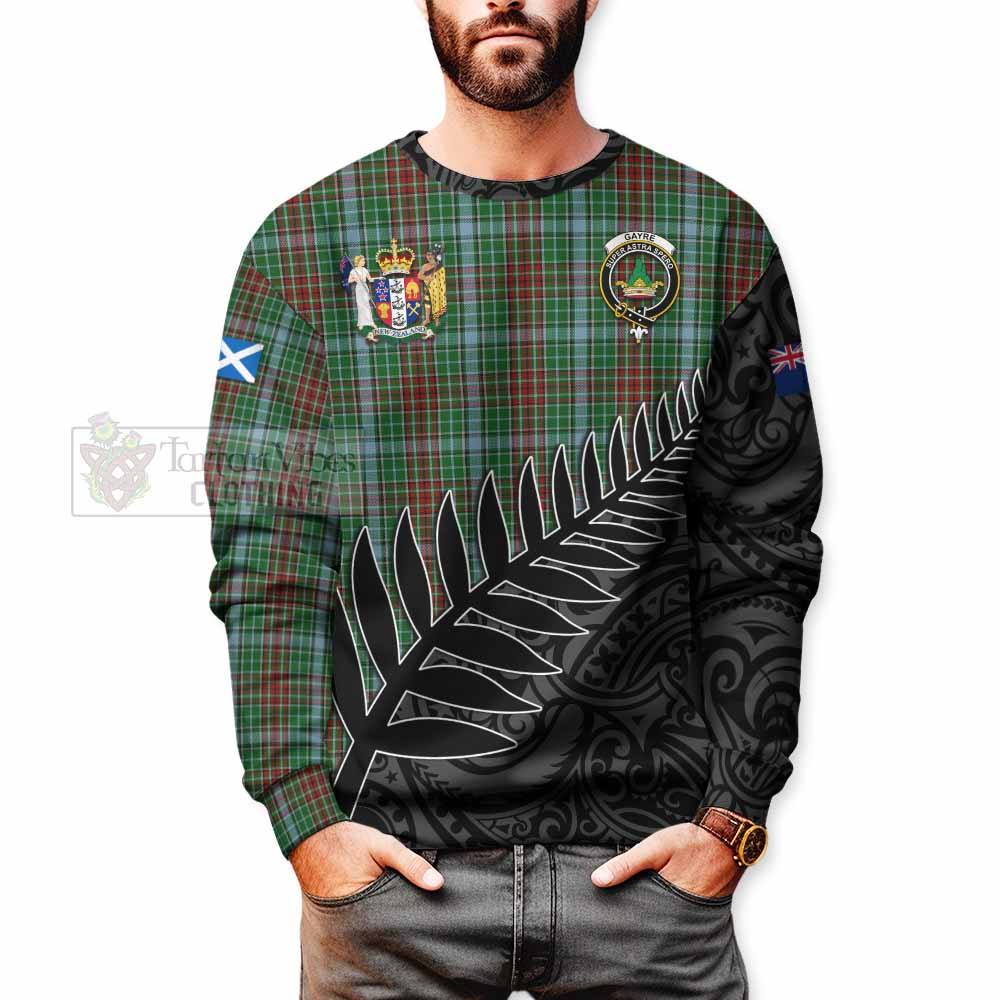 Tartan Vibes Clothing Gayre Crest Tartan Sweatshirt with New Zealand Silver Fern Half Style