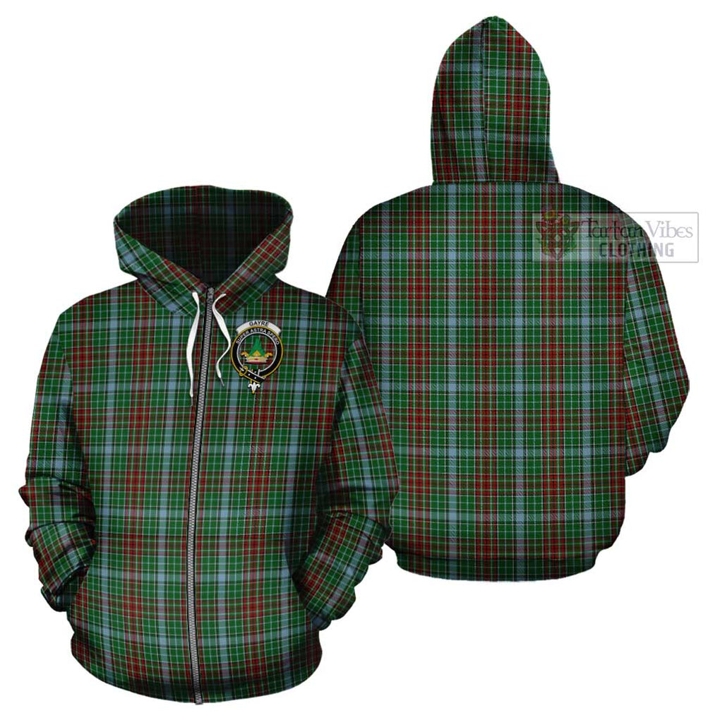 Gayre Tartan Cotton Hoodie with Family Crest Zip Hoodie - Tartan Vibes Clothing