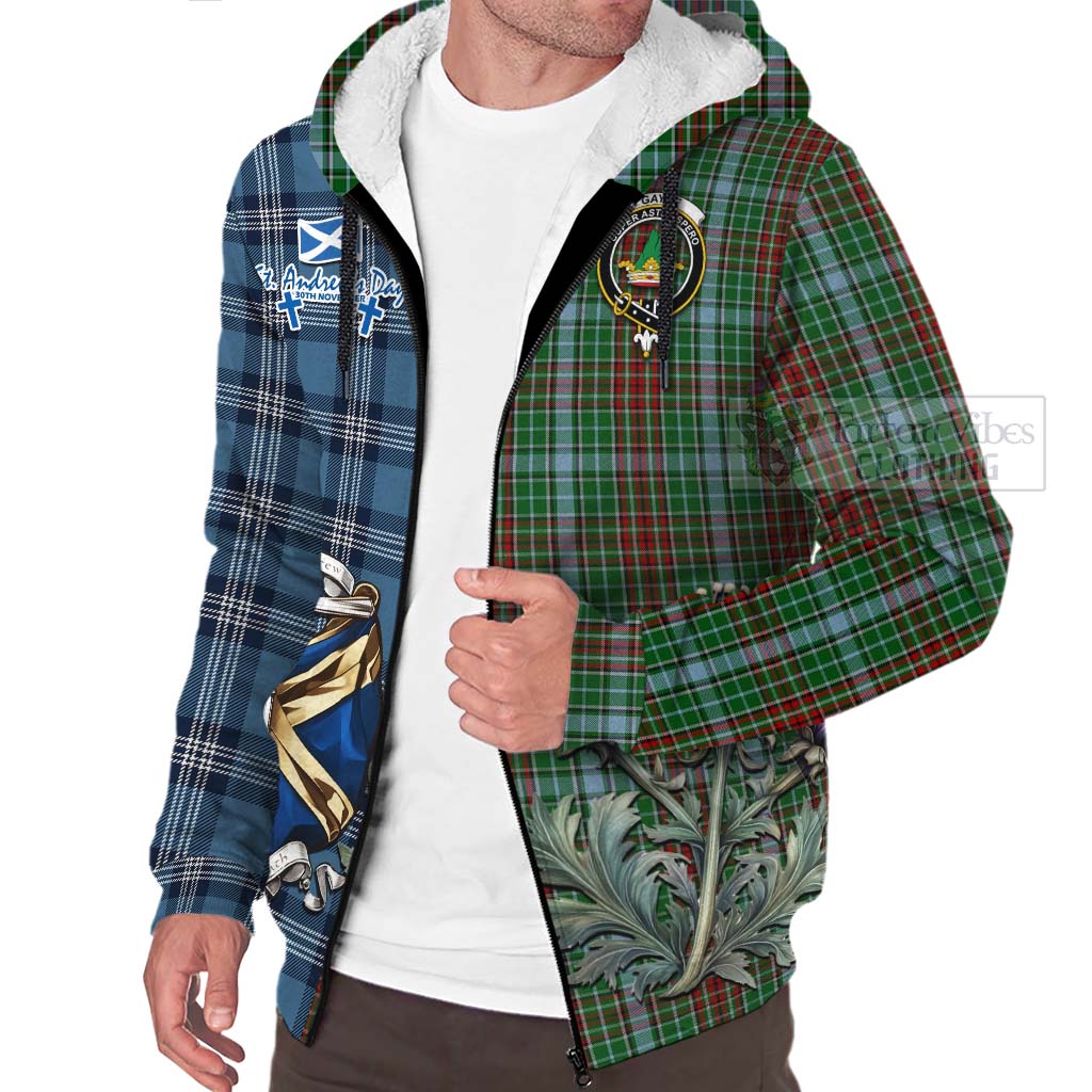 Tartan Vibes Clothing Gayre Tartan Sherpa Hoodie Happy St. Andrew's Day Half Tartan Style