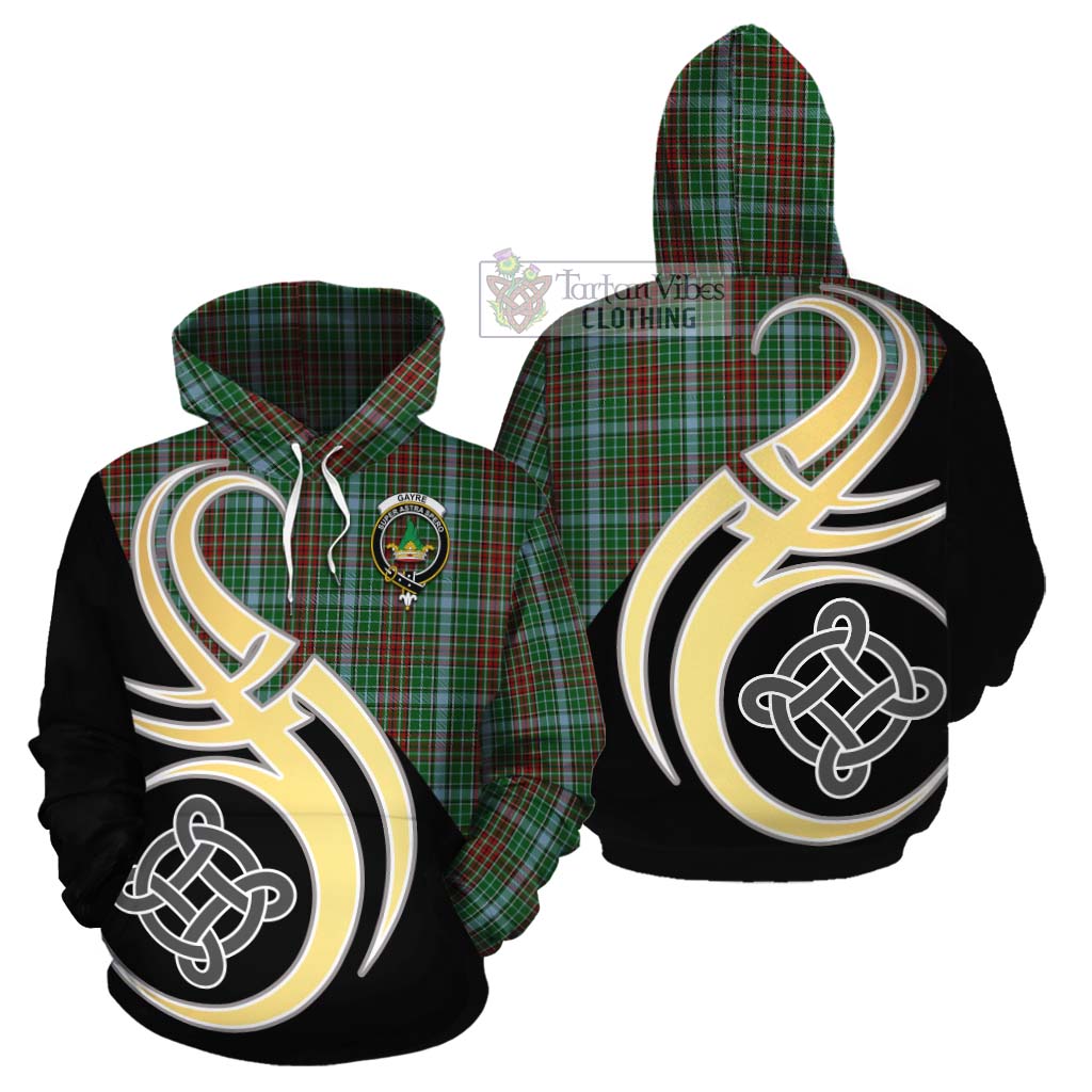 Tartan Vibes Clothing Gayre Tartan Cotton Hoodie with Family Crest and Celtic Symbol Style