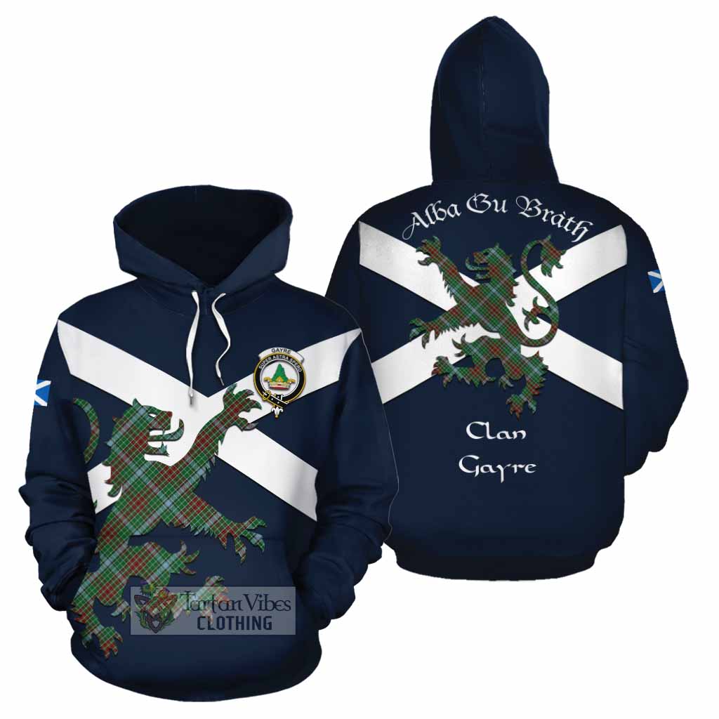 Tartan Vibes Clothing Gayre Tartan Lion Rampant Cotton Hoodie Proudly Display Your Heritage with Alba Gu Brath and Clan Name