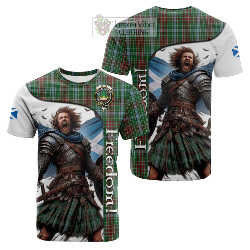 Tartan Vibes Clothing Gayre Crest Tartan Cotton T-shirt Inspired by the Freedom of Scottish Warrior