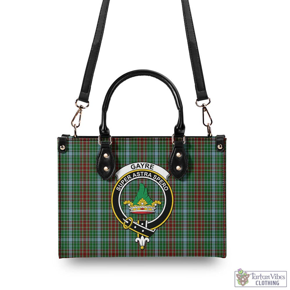 Tartan Vibes Clothing Gayre Tartan Luxury Leather Handbags with Family Crest