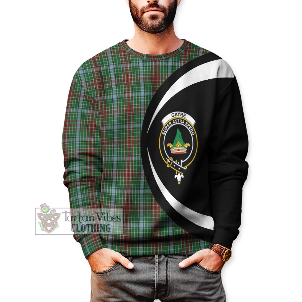 Gayre Tartan Sweatshirt with Family Crest Circle Style - Tartan Vibes Clothing