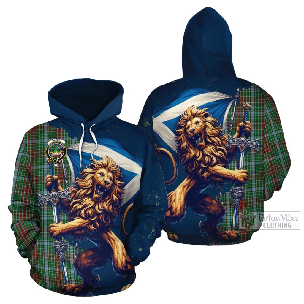 Tartan Vibes Clothing Gayre Tartan Family Crest Cotton Hoodie with Scottish Majestic Lion