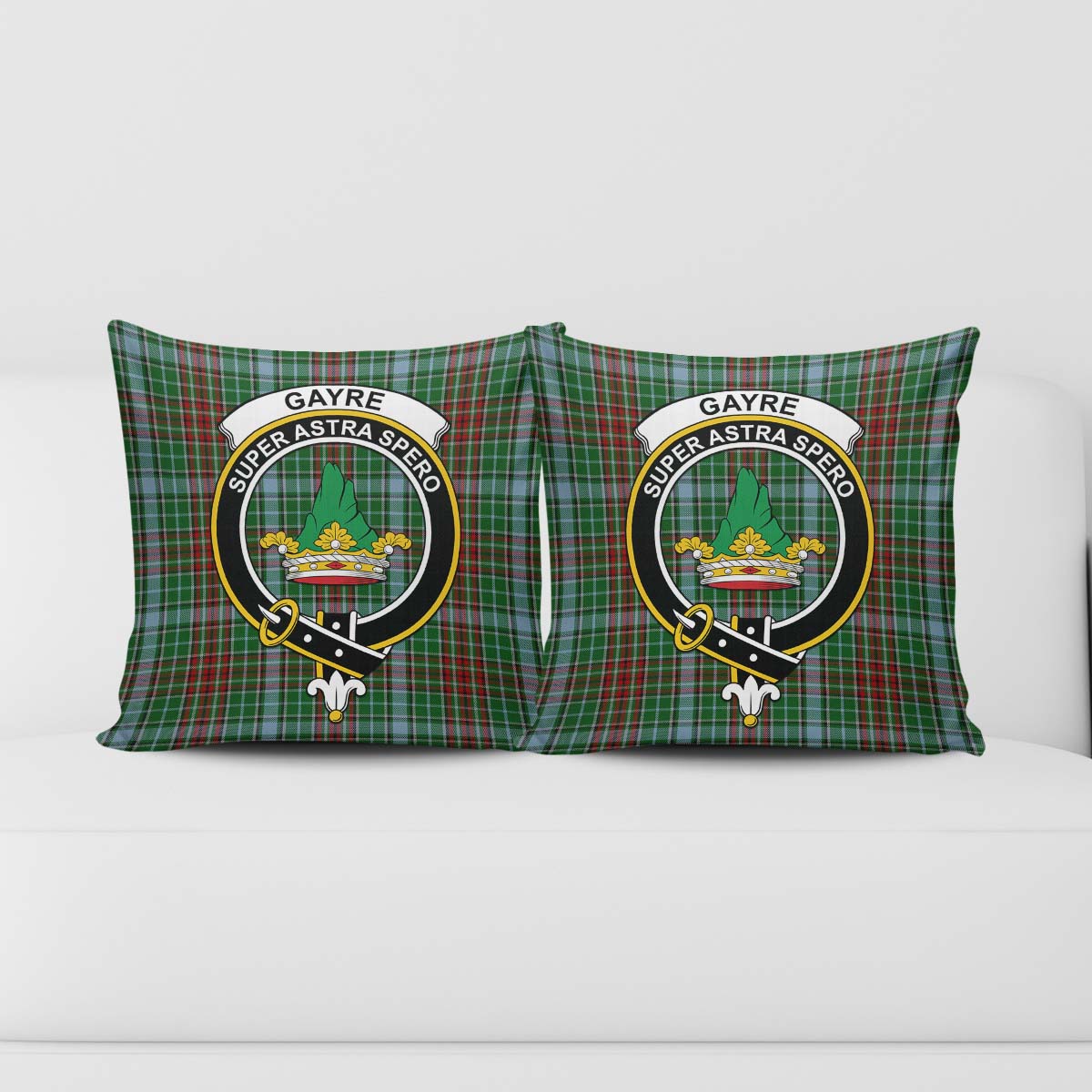 Gayre Tartan Pillow Cover with Family Crest - Tartanvibesclothing