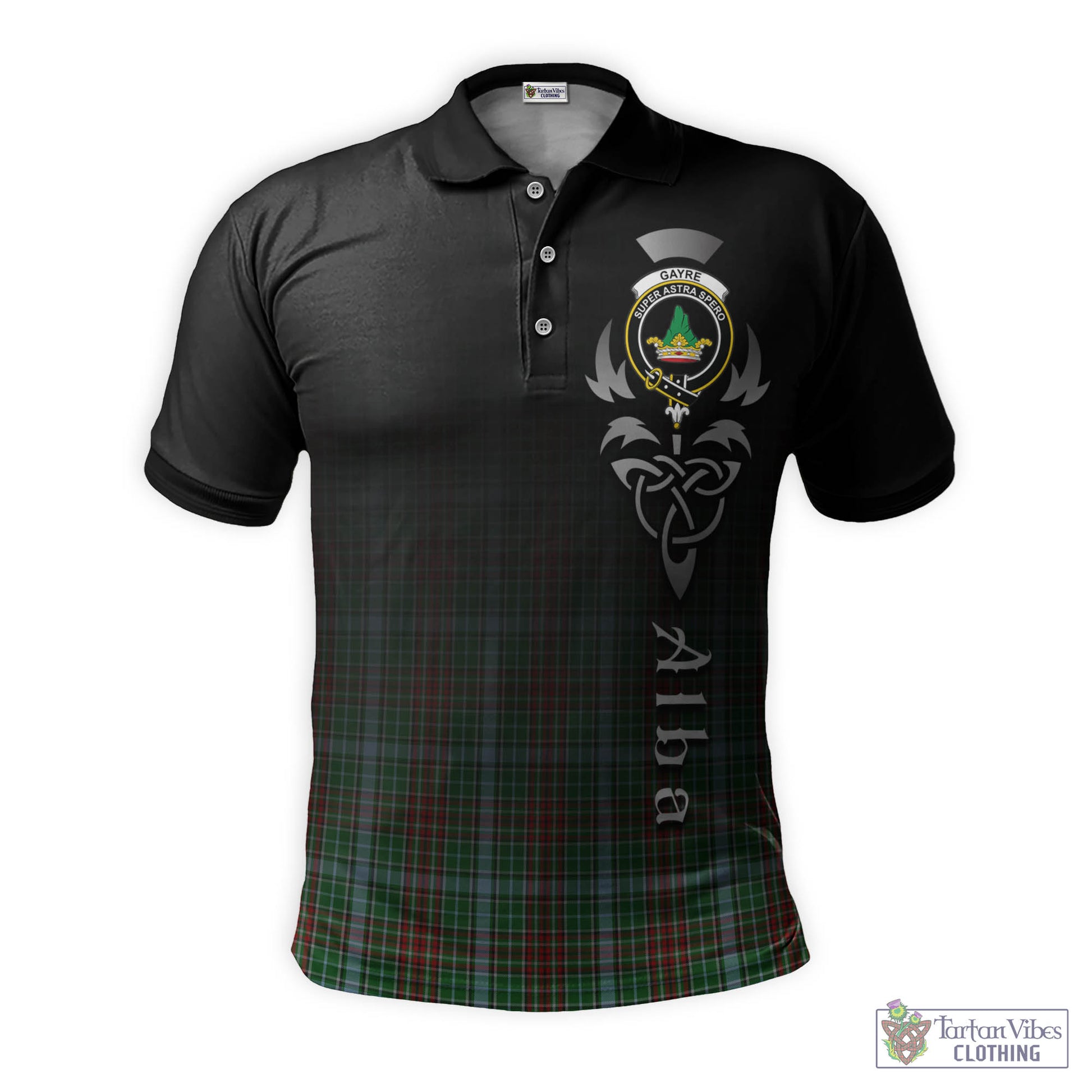 Tartan Vibes Clothing Gayre Tartan Polo Shirt Featuring Alba Gu Brath Family Crest Celtic Inspired