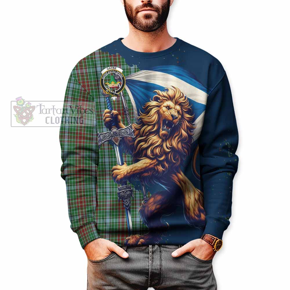 Tartan Vibes Clothing Gayre Tartan Family Crest Sweatshirt with Scottish Majestic Lion