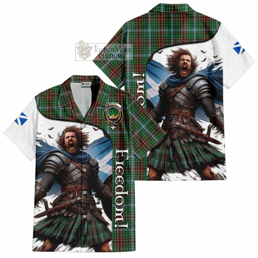 Tartan Vibes Clothing Gayre Crest Tartan Short Sleeve Button Shirt Inspired by the Freedom of Scottish Warrior