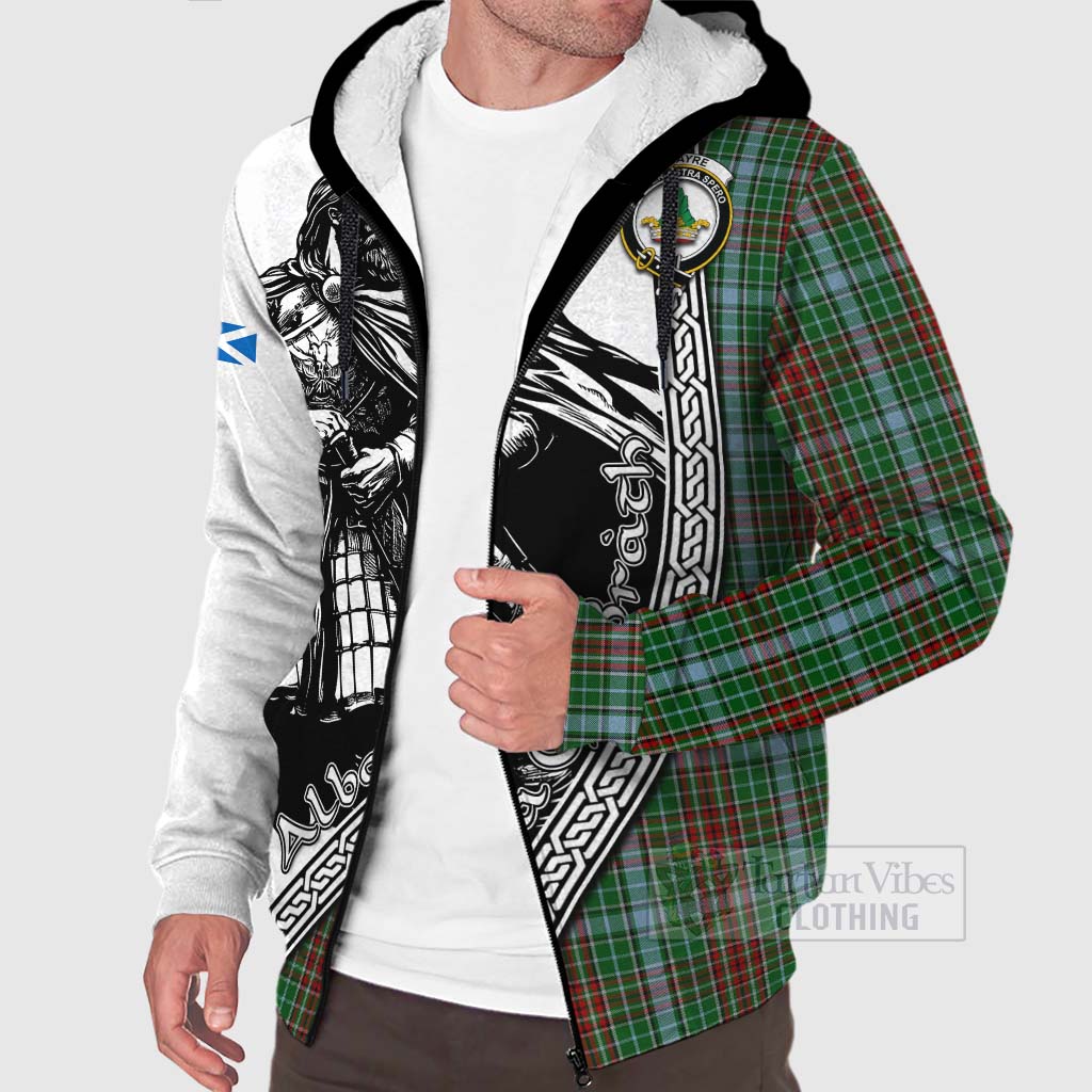 Tartan Vibes Clothing Gayre Tartan Clan Crest Sherpa Hoodie with Highlander Warrior Celtic Style