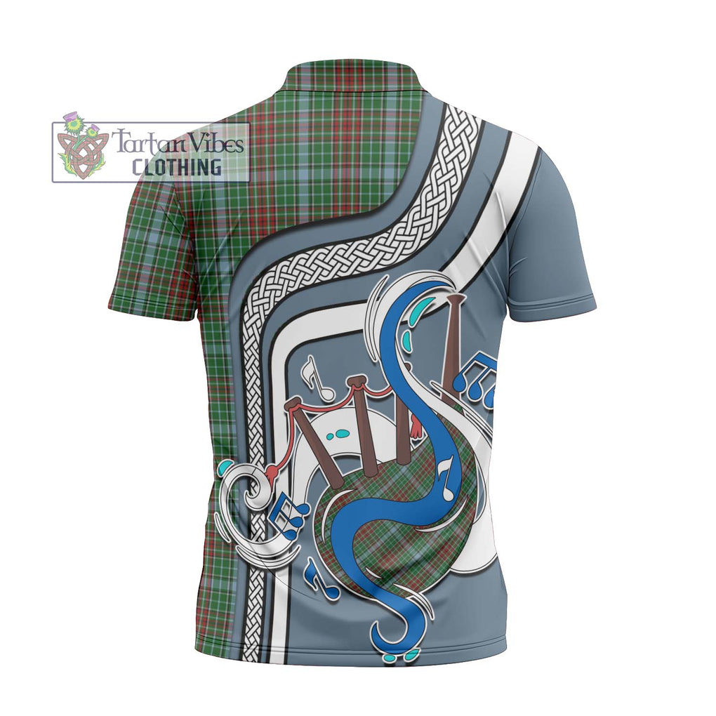 Gayre Tartan Zipper Polo Shirt with Epic Bagpipe Style - Tartanvibesclothing Shop