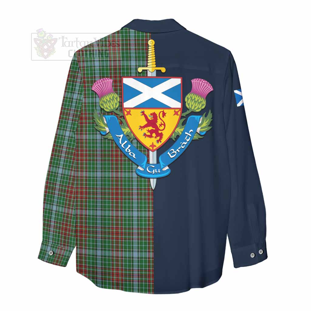 Tartan Vibes Clothing Gayre Tartan Women's Casual Shirt Alba with Scottish Lion Royal Arm Half Style