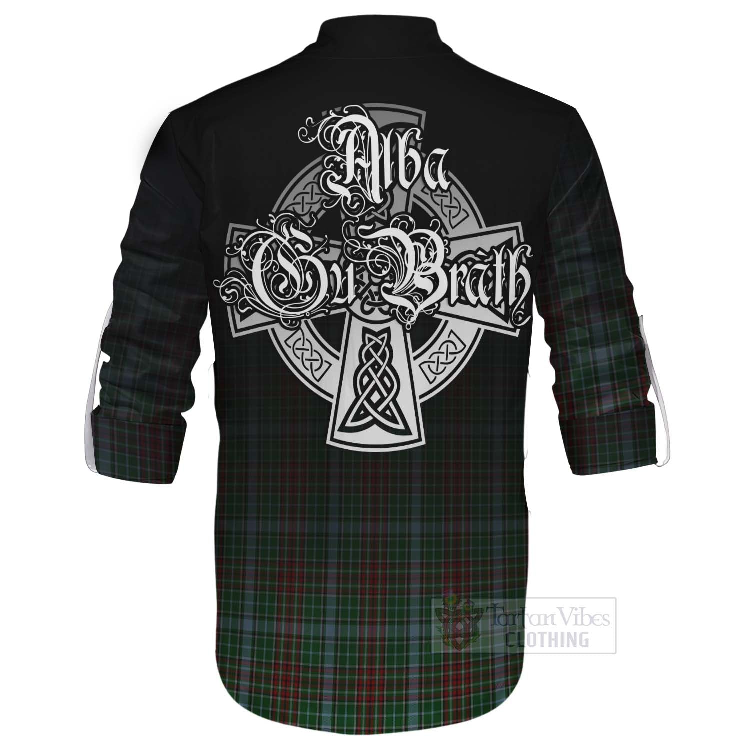 Tartan Vibes Clothing Gayre Tartan Ghillie Kilt Shirt Featuring Alba Gu Brath Family Crest Celtic Inspired