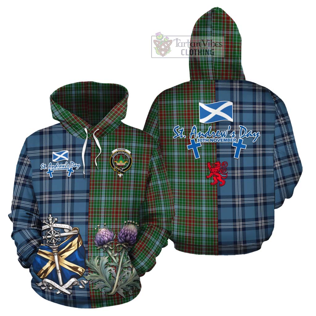 Tartan Vibes Clothing Gayre Tartan Cotton Hoodie Happy St. Andrew's Day Half Tartan Style