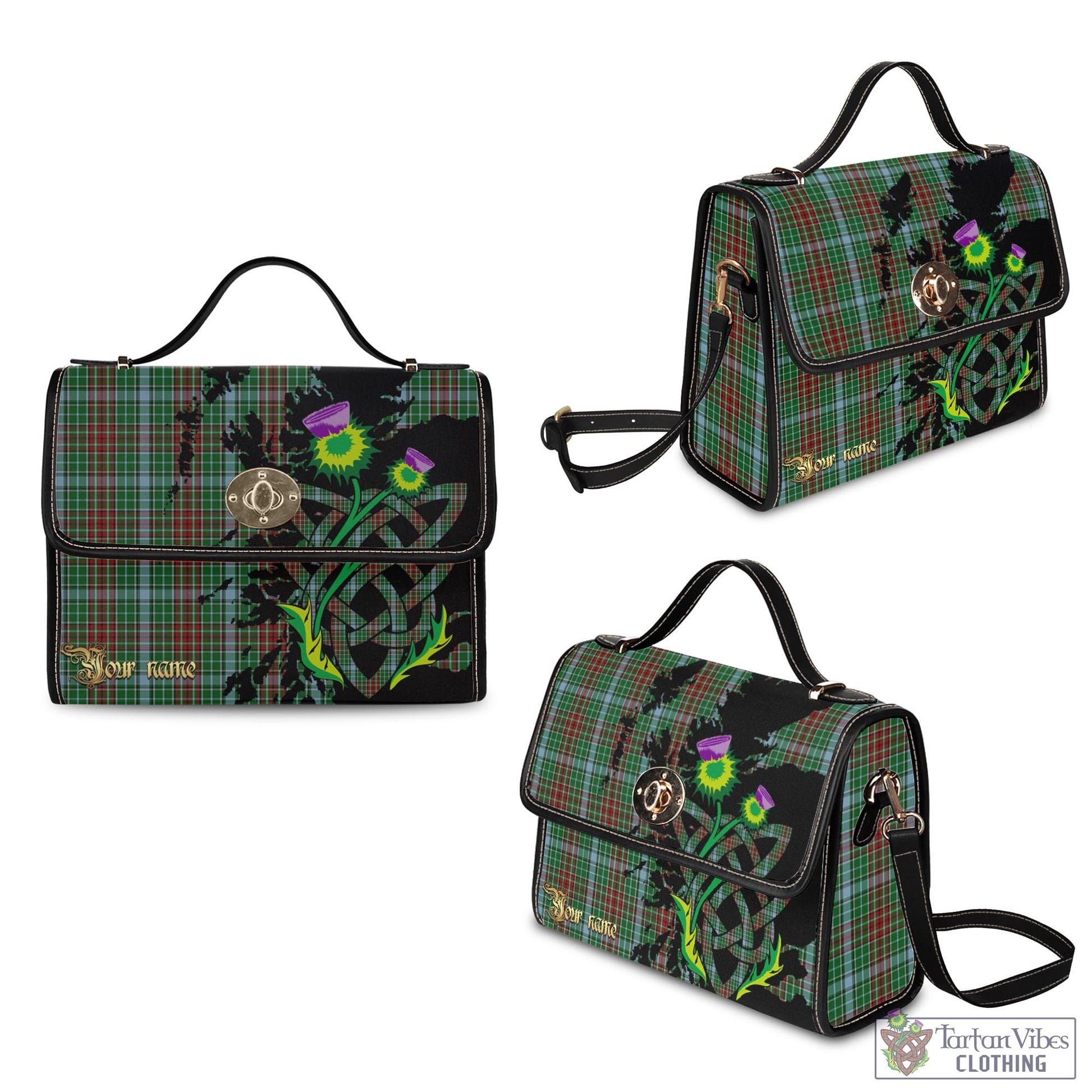 Tartan Vibes Clothing Gayre Tartan Waterproof Canvas Bag with Scotland Map and Thistle Celtic Accents