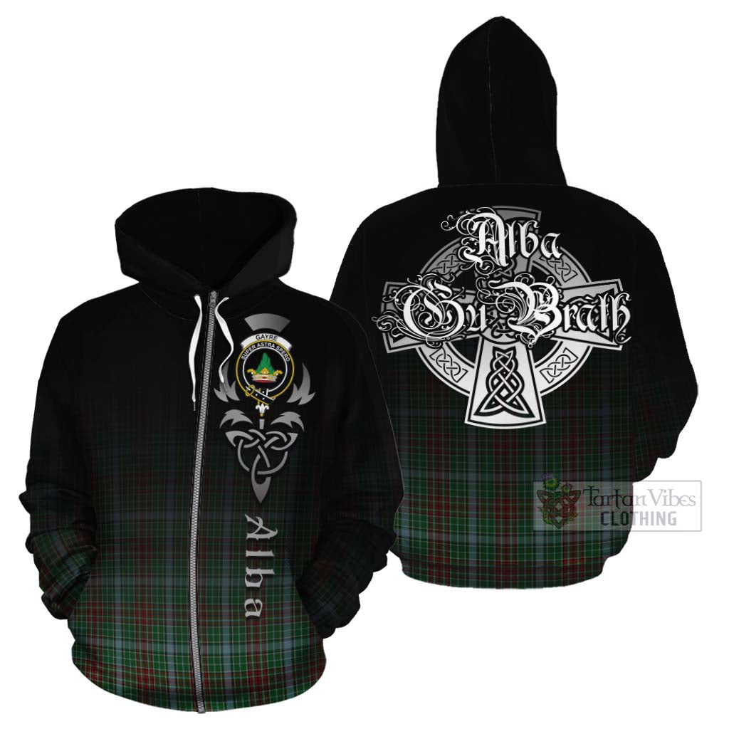 Tartan Vibes Clothing Gayre Tartan Cotton Hoodie Featuring Alba Gu Brath Family Crest Celtic Inspired