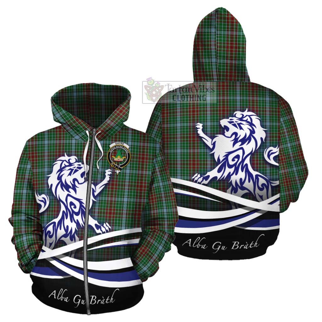 Tartan Vibes Clothing Gayre Tartan Cotton Hoodie with Alba Gu Brath Regal Lion Emblem