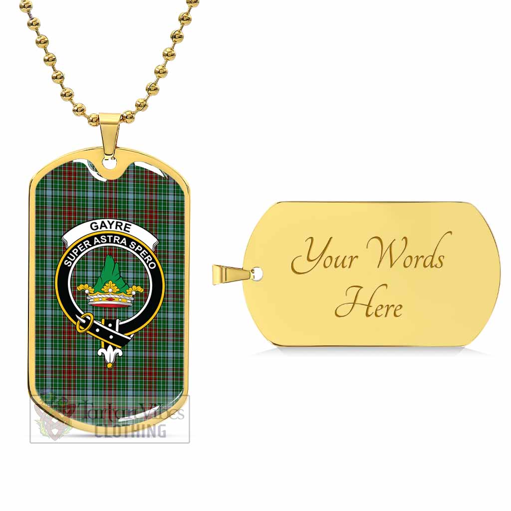 Tartan Vibes Clothing Gayre Tartan Dog Tag Necklace with Family Crest