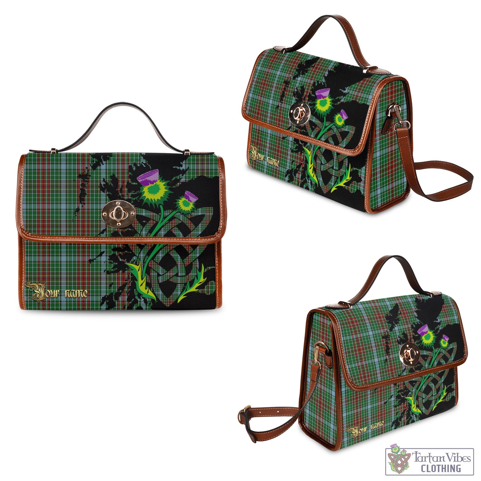 Tartan Vibes Clothing Gayre Tartan Waterproof Canvas Bag with Scotland Map and Thistle Celtic Accents