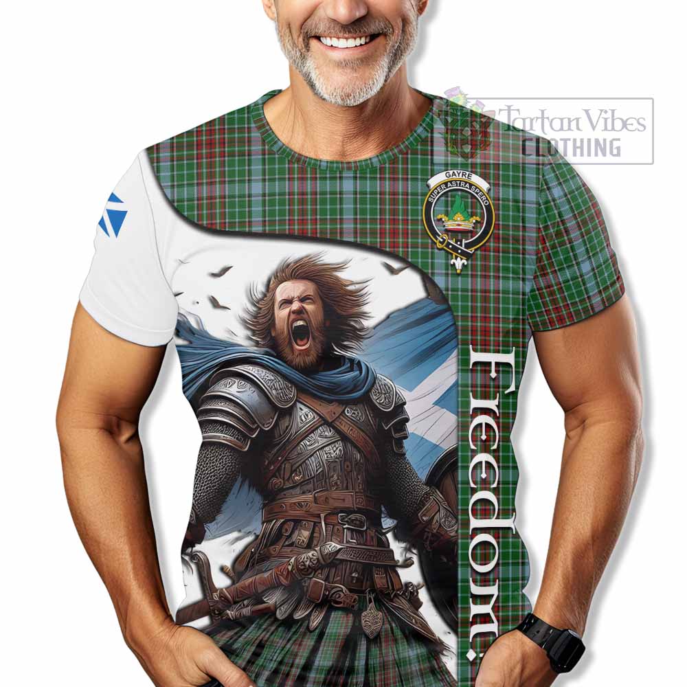 Gayre Crest Tartan T-Shirt Inspired by the Freedom of Scottish Warrior