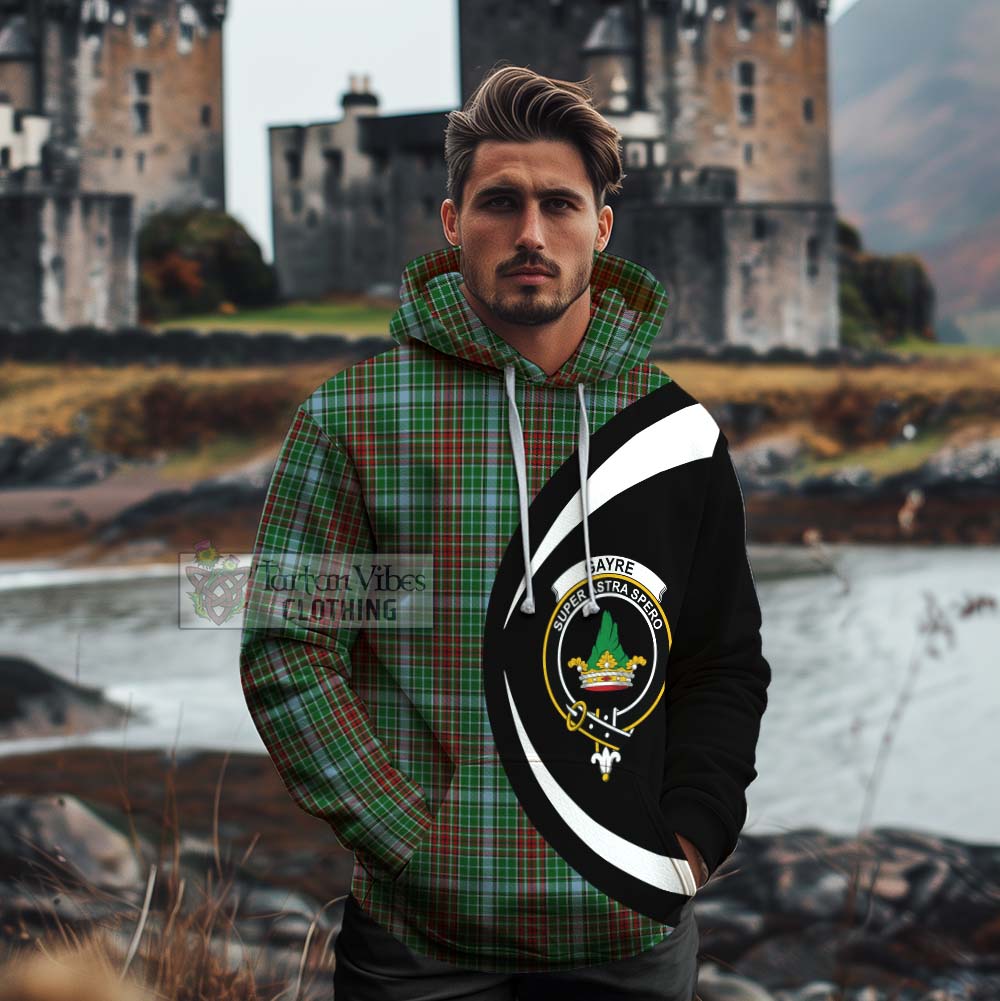 Tartan Vibes Clothing Gayre Tartan Cotton Hoodie with Family Crest Circle Style