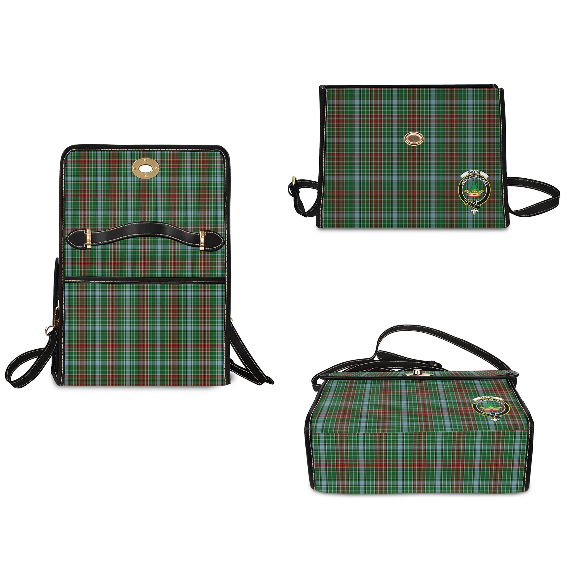 gayre-tartan-leather-strap-waterproof-canvas-bag-with-family-crest