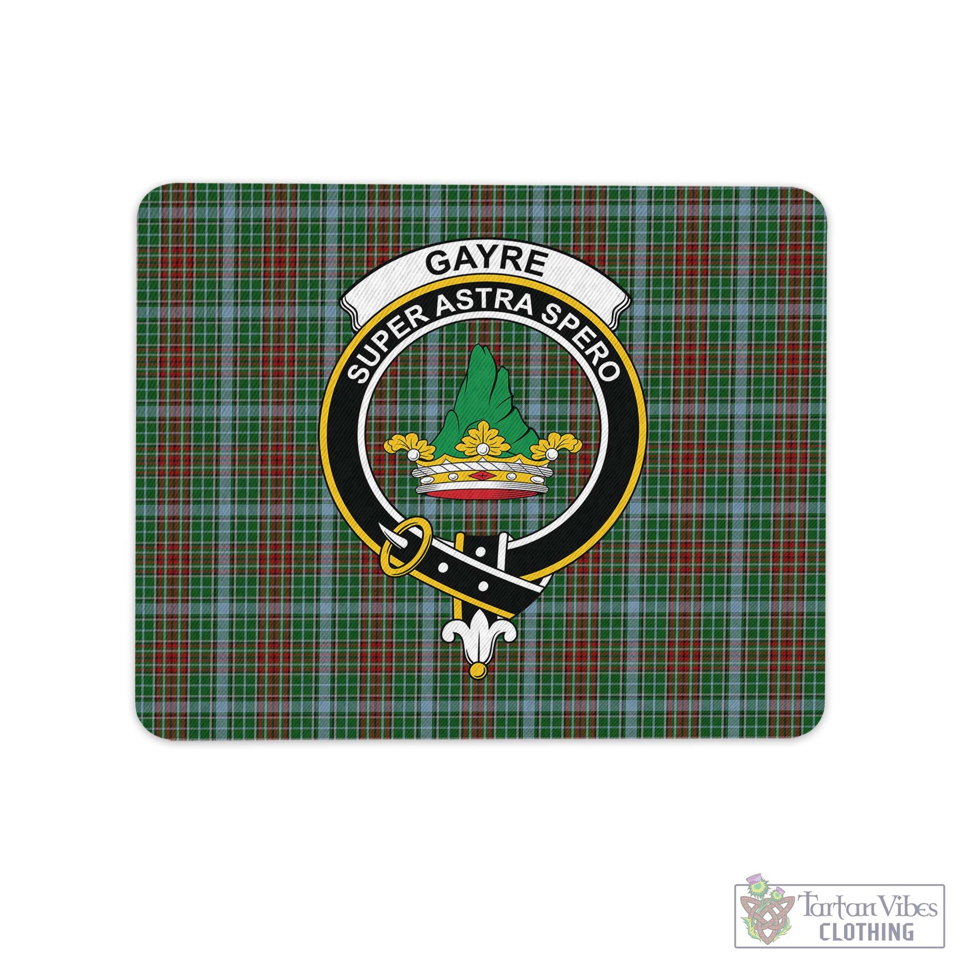 Tartan Vibes Clothing Gayre Tartan Mouse Pad with Family Crest