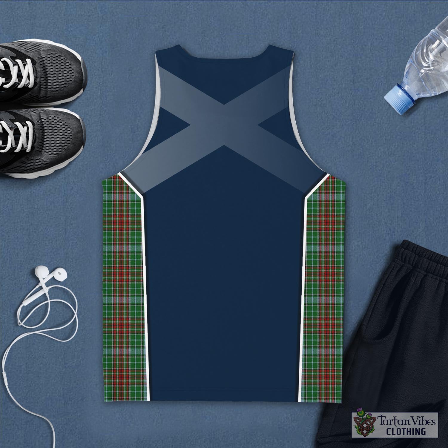 Tartan Vibes Clothing Gayre Tartan Men's Tanks Top with Family Crest and Scottish Thistle Vibes Sport Style