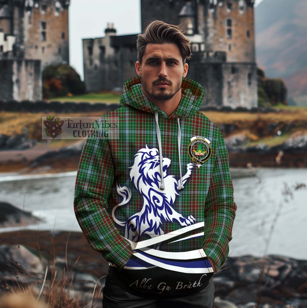 Tartan Vibes Clothing Gayre Tartan Cotton Hoodie with Alba Gu Brath Regal Lion Emblem