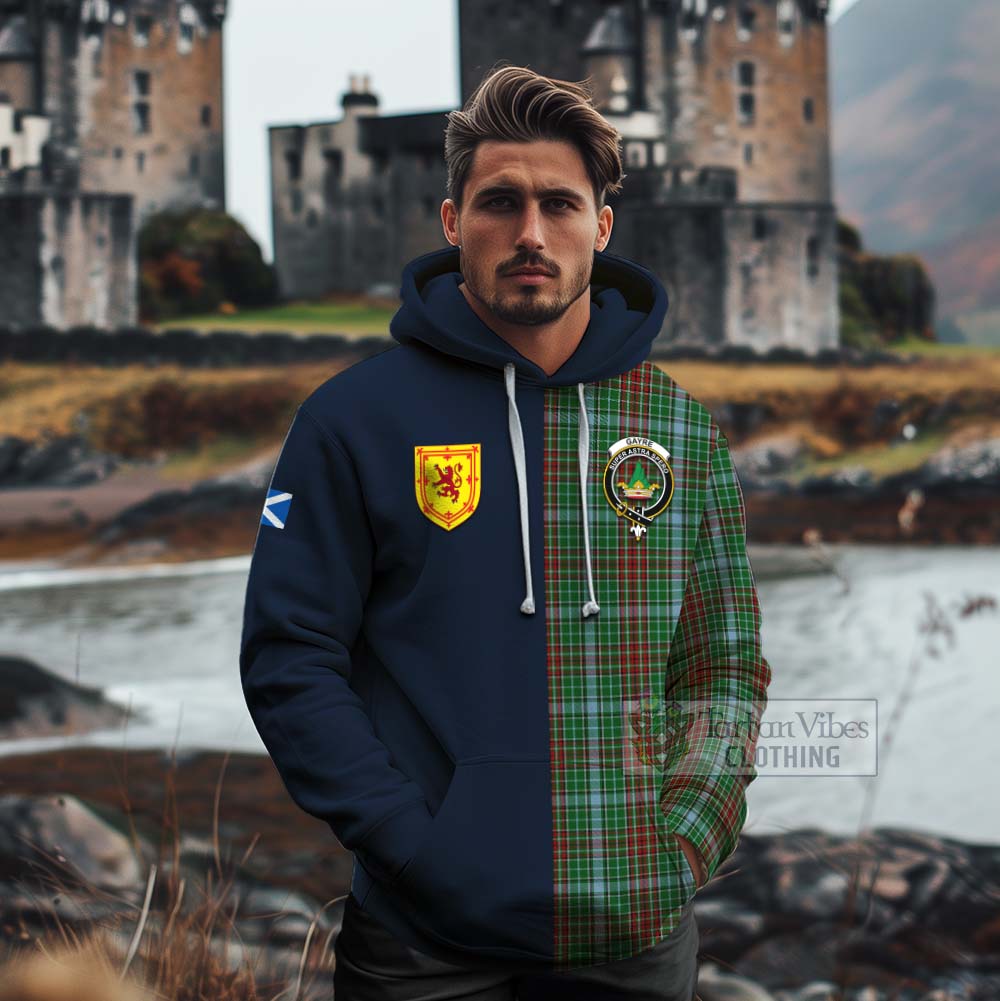 Tartan Vibes Clothing Gayre Tartan Cotton Hoodie Alba with Scottish Lion Royal Arm Half Style