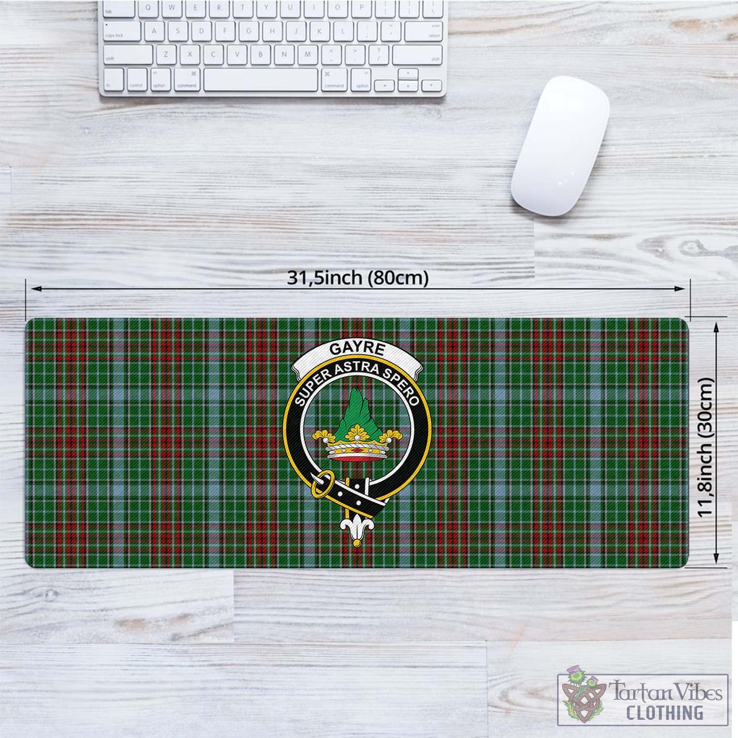 Tartan Vibes Clothing Gayre Tartan Mouse Pad with Family Crest