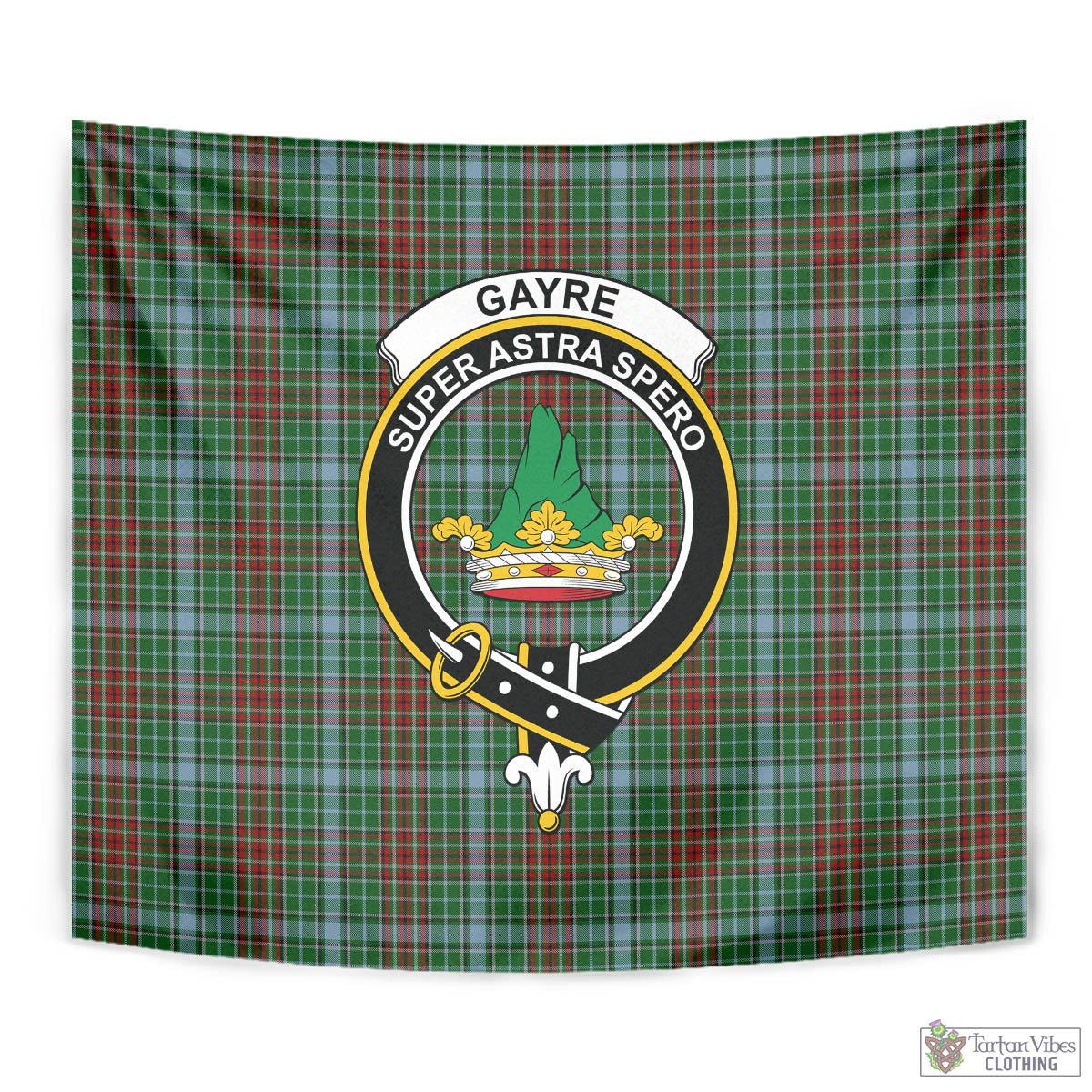 Tartan Vibes Clothing Gayre Tartan Tapestry Wall Hanging and Home Decor for Room with Family Crest